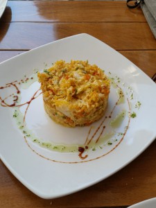 Scrambled egg and cod starter